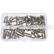60pcs Stainless Steel Cylinder Hexagon Socket Head Cap Screw (SILVER)
