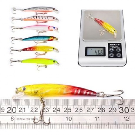 PROBEROS DWMI009 60-PIECE SET ABS PLASTIC CLASSIC FISHING LURES HARD BAIT (COLORMIX)