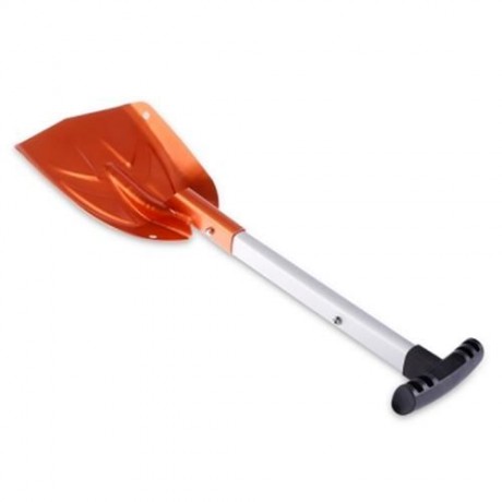 LS - 504 OUTDOOR FOLDABLE SNOW SHOVEL ALUMINUM HANDLE TOOL (ORANGE)