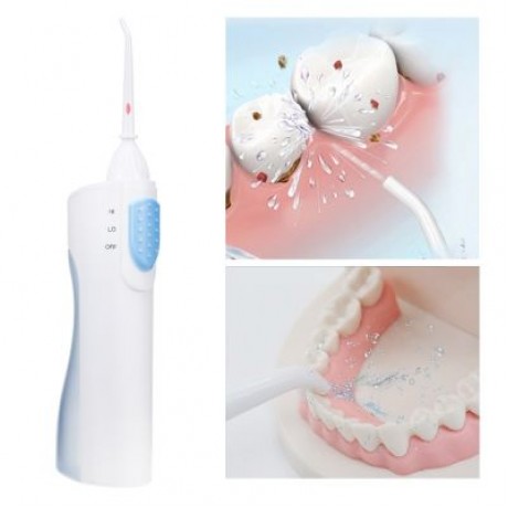 Portable Dry Battery Electric Dental Oral Irrigator (WHITE)