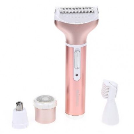 MARSKE 4 in 1 Rechargeable Shaver Epilator Nose Trimmer (ROSE GOLD)