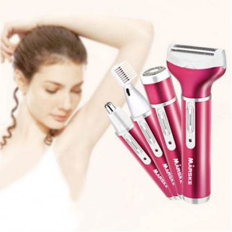 MARSKE 4 in 1 Rechargeable Shaver Epilator Nose Trimmer (ROSE GOLD)