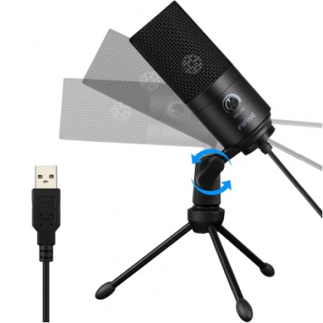 FIFINE K669 USB Wired Microphone with Recording Function for PC Laptop  (BLACK)