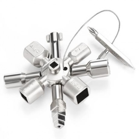 HAKKADEAL 10 IN 1 ELECTRIC CONTROL CABINET CROSS TRIANGLE KEY WRENCH (SILVER)