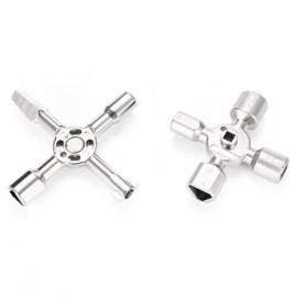 HAKKADEAL 10 IN 1 ELECTRIC CONTROL CABINET CROSS TRIANGLE KEY WRENCH (SILVER)