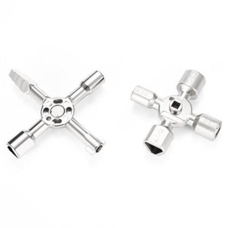 HAKKADEAL 10 IN 1 ELECTRIC CONTROL CABINET CROSS TRIANGLE KEY WRENCH (SILVER)