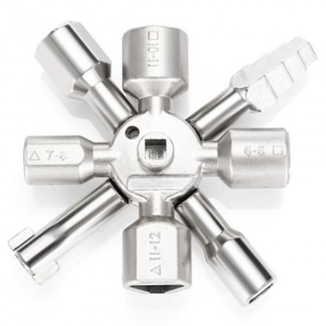 HAKKADEAL 10 IN 1 ELECTRIC CONTROL CABINET CROSS TRIANGLE KEY WRENCH (SILVER)