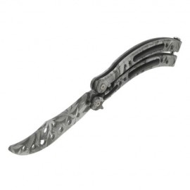 FOLDING PRACTICE BUTTERFLY UNSHARPENED FLAIL KNIFE (GRAY)