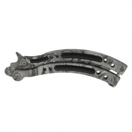 FOLDING PRACTICE BUTTERFLY UNSHARPENED FLAIL KNIFE (GRAY)