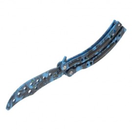 FOLDING PRACTICE BUTTERFLY UNSHARPENED FLAIL KNIFE (BLUE)