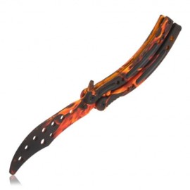 FOLDING PRACTICE BUTTERFLY UNSHARPENED FLAIL KNIFE (ORANGE)