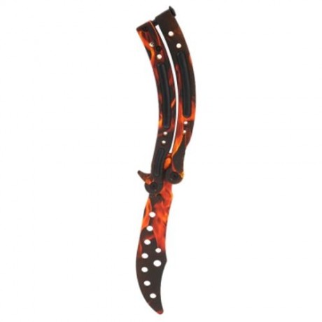 FOLDING PRACTICE BUTTERFLY UNSHARPENED FLAIL KNIFE (ORANGE)
