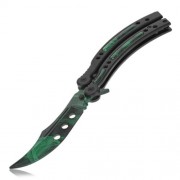 FOLDING PRACTICE BUTTERFLY UNSHARPENED FLAIL KNIFE (GREEN)