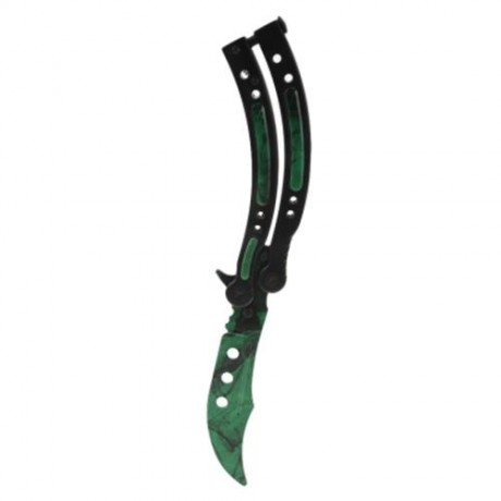 FOLDING PRACTICE BUTTERFLY UNSHARPENED FLAIL KNIFE (GREEN)
