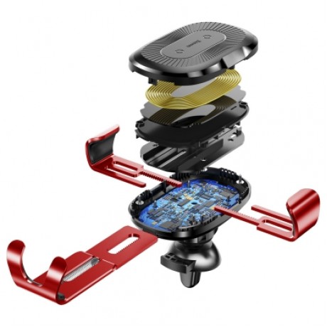 Baseus Wireless Fast Charger Gravity Car Mount (RED)