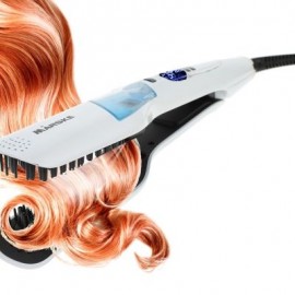 Ceramic Hair Brush Comb Hairbrush Straightening Steam Styler (WHITE)