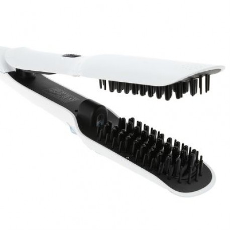 Ceramic Hair Brush Comb Hairbrush Straightening Steam Styler (WHITE)