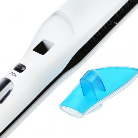 Ceramic Hair Brush Comb Hairbrush Straightening Steam Styler (WHITE)