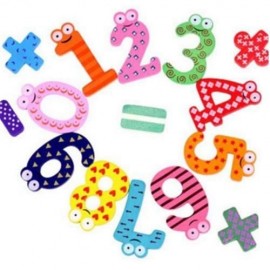 WOODEN ALPHABET FRIDGE MAGNET CHILD EDUCATIONAL TOY (COLOUR)