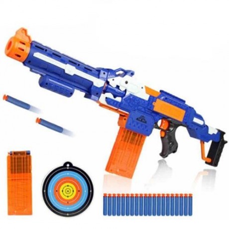 3 IN 1 ELECTRIC BURST OF SOFT BULLET RIFLE GUN TOY FOR KIDS OUTDOOR SHOOTING GAME (BLUE)