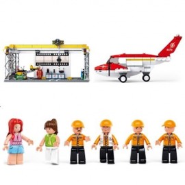 SLUBAN BUILDING BLOCKS EDUCATIONAL KIDS TOY AIRCRAFT HANGER OF AVIATION 599PCS (COLORMIX)