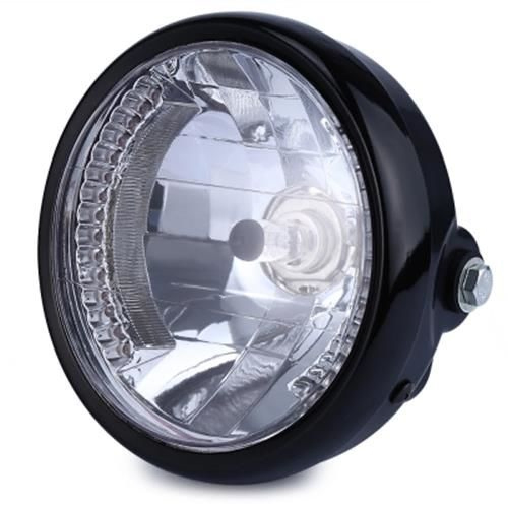 35W 2250LM 12V MOTORCYCLE YELLOW LIGHT HEAD LAMP ROUND HEADLIGHTS WITH TURN SIGNAL (BLACK 35W 2250LM 12V MOTORCYCLE YELLOW LIGHT HEAD LAMP ROUND HEADLIGHTS WITH TURN SIGNAL (BLACK