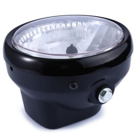 35W 2250LM 12V MOTORCYCLE  YELLOW LIGHT HEAD LAMP ROUND HEADLIGHTS WITH TURN SIGNAL (BLACK