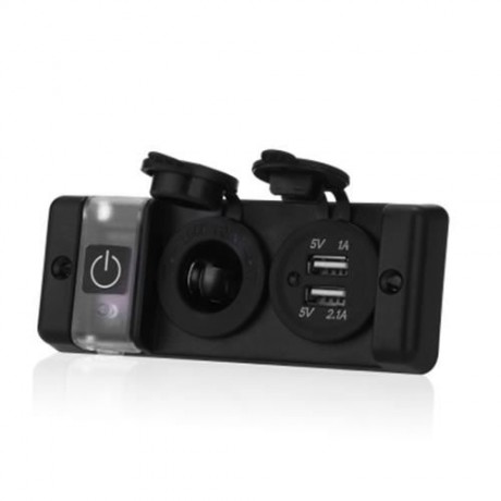 WUPP 3 GANG 5V / 2.1A / 1A SWITCH PANEL FOR VEHICLE (BLACK)