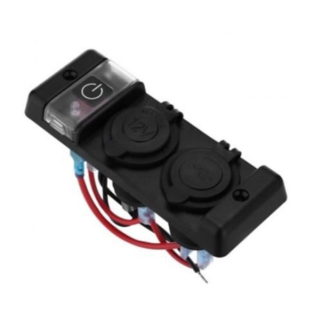 WUPP 3 GANG 5V / 2.1A / 1A SWITCH PANEL FOR VEHICLE (BLACK)