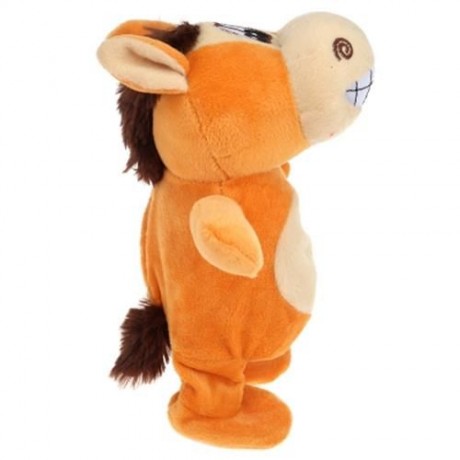ELECTRIC TALKING WALK ANIMALS RECORDING PLUSH TOY (BROWN)