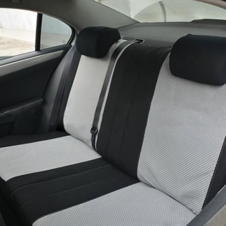 AUTO CARE AIR MESH POLYESTER FABRIC CAR SEAT PROTECTOR 9PCS (WHITE)