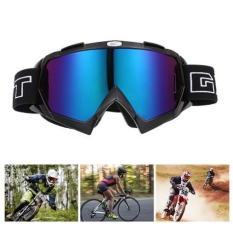 WINDPROOF MOTORCYCLE MOTOCROSS GOGGLES CYCLING SKIING GLASSES (BLACK)