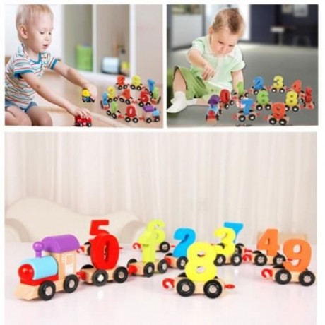 DIGITAL WOODEN TRAIN BUILDING BLOCK PUZZLE TOY 11PCS (COLORMIX)