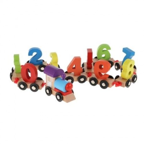 DIGITAL WOODEN TRAIN BUILDING BLOCK PUZZLE TOY 11PCS (COLORMIX)