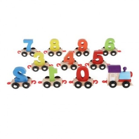 DIGITAL WOODEN TRAIN BUILDING BLOCK PUZZLE TOY 11PCS (COLORMIX)