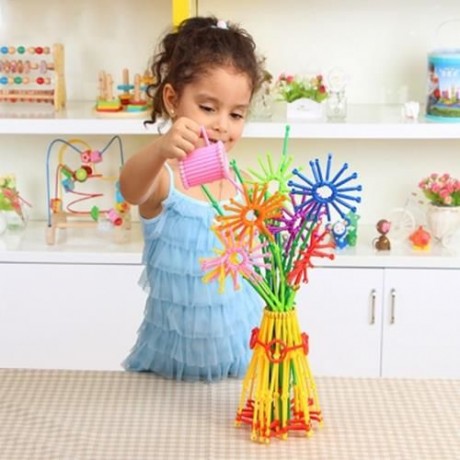 DIY GEOMETRY PLUG PUZZLE BUILDING BLOCKS ACTION TOY 800PCS (MULTICOLOR)
