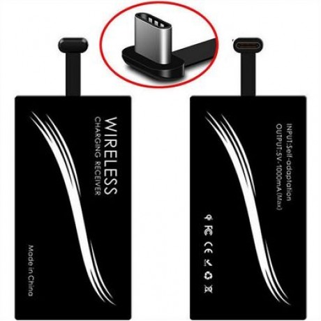 Minismile Qi Type-C Wireless Charging Receiver Acceptor Patch (BLACK)