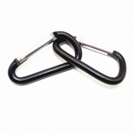 OUTDOORS ALUMINIUM ALLOY MULTI-FUNCTION TYPE D BUCKLE 2PCS (BLACK)