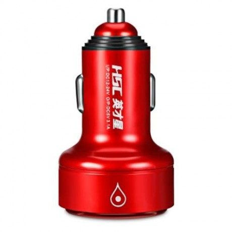 HSC 109A CAR CHARGER 3.1A INTELLIGENT CURRENT ASSIGNATION (RED)