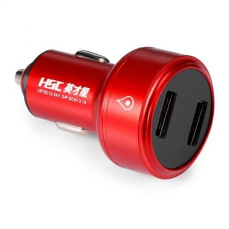 HSC 109A CAR CHARGER 3.1A INTELLIGENT CURRENT ASSIGNATION (RED)