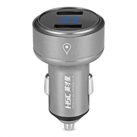 HSC 109A CAR CHARGER 3.1A INTELLIGENT CURRENT ASSIGNATION (GRAY)