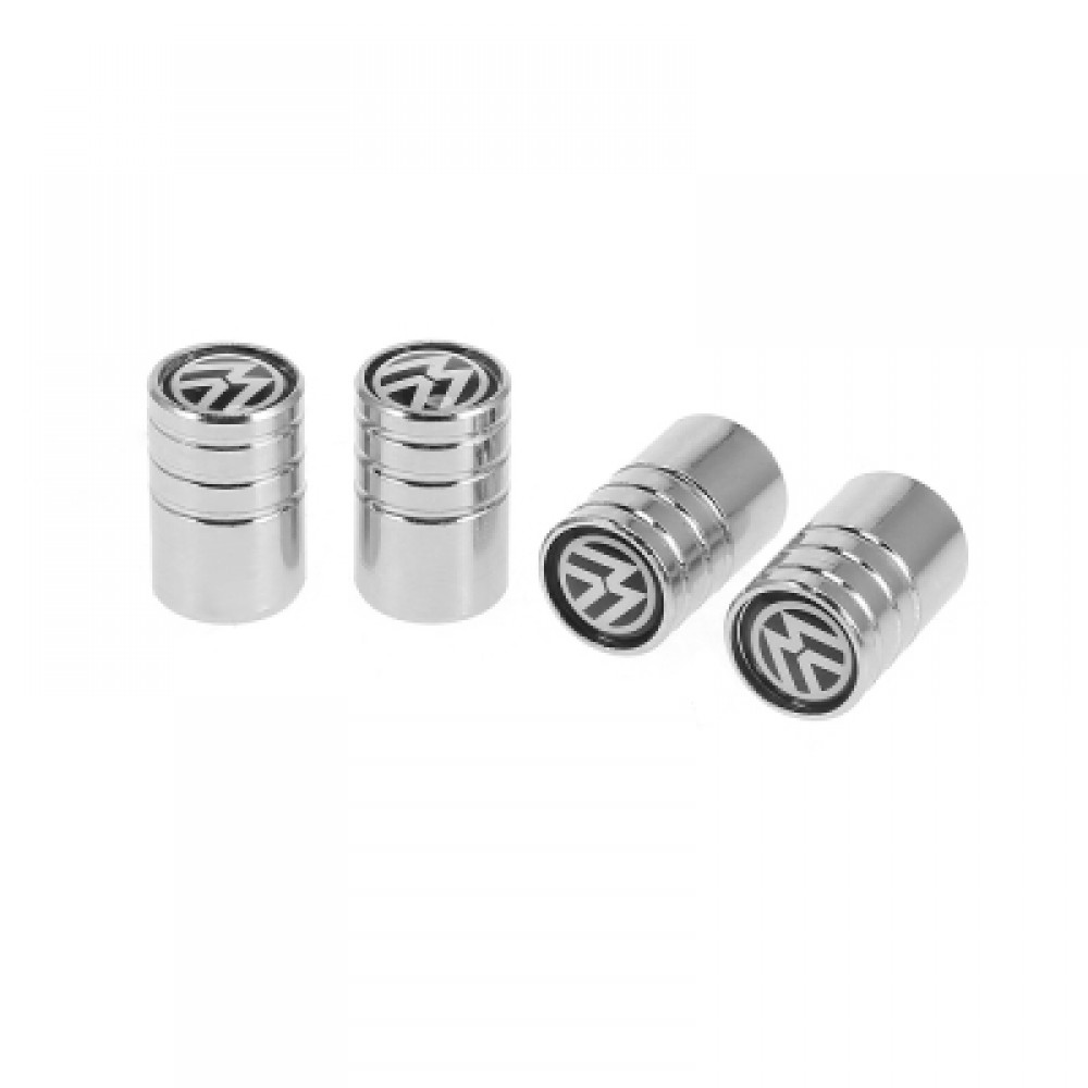 CAR TIRE VALVES COVER METAL WHEEL CAPS 4PCS (BLACK)