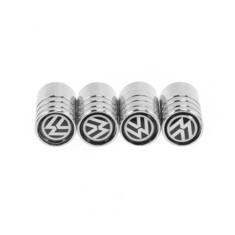 CAR TIRE VALVES COVER METAL WHEEL CAPS 4PCS (BLACK)
