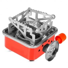 PORTABLE CARD TYPE CAMPAIGN BUTANE GAS STOVE BURNER (RED)