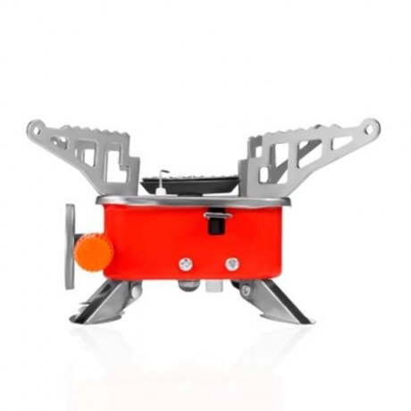 PORTABLE CARD TYPE CAMPAIGN BUTANE GAS STOVE BURNER (RED)