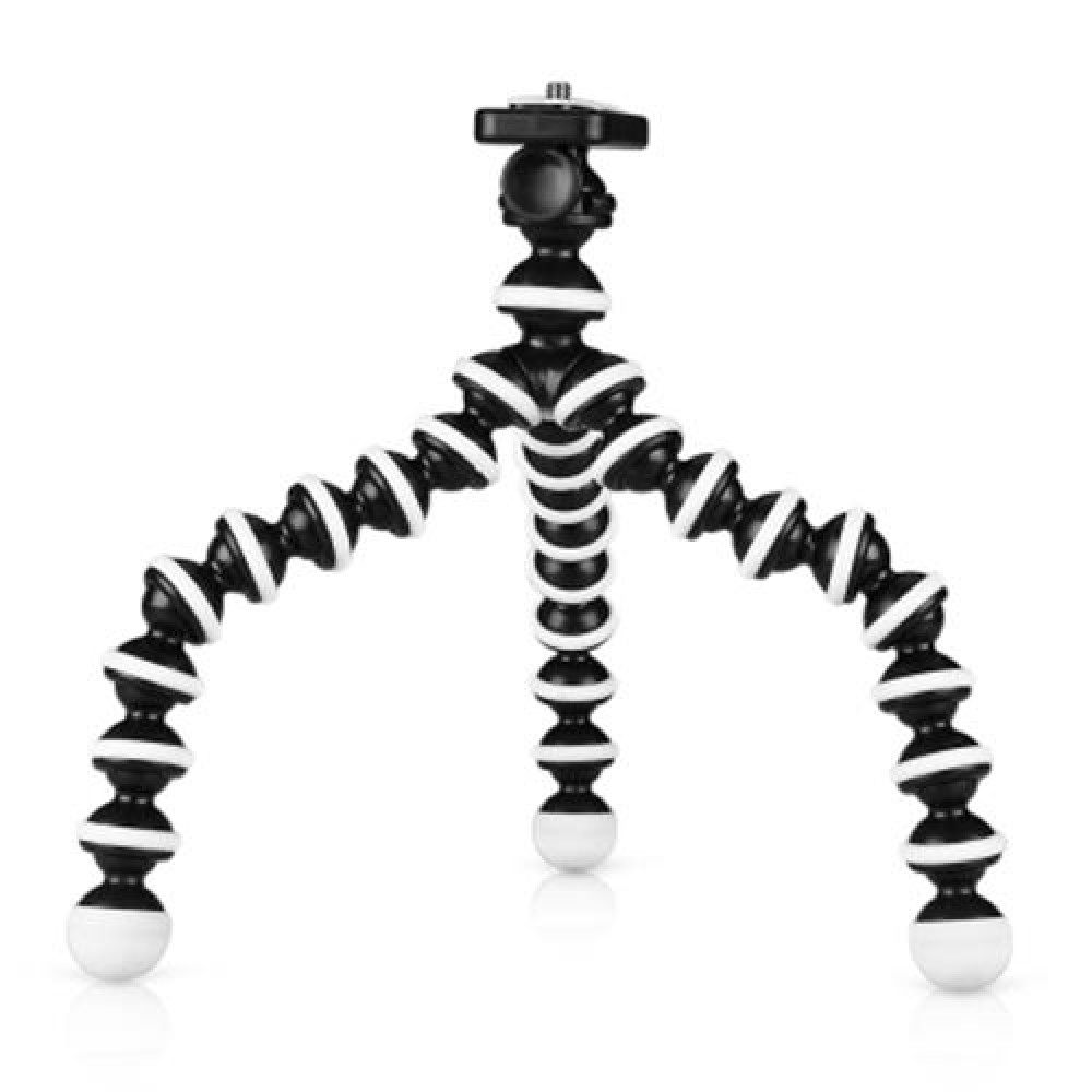 02 ADJUSTABLE OCTOPUS HOLDER COMPACT CAMERA TRIPOD (BLACK WHITE)