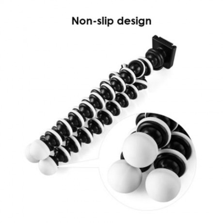 02 ADJUSTABLE OCTOPUS HOLDER COMPACT CAMERA TRIPOD (BLACK WHITE)