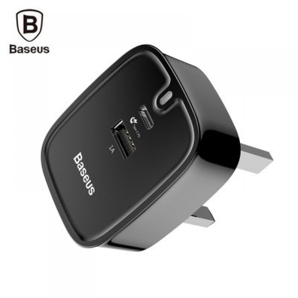 Baseus Funzi Type-C PD 3.0   USB Fast Charger 30W (BLACK)