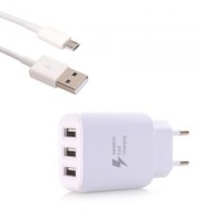3 USB Wall Charger Travel Adapter Fast Charging   Quick Charge Micro USB Data Charging Cab
