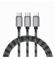High Quality Wire 3 in 1 Cable and Charging Cable Usb for Android Micro iPhone Type-C Usb 